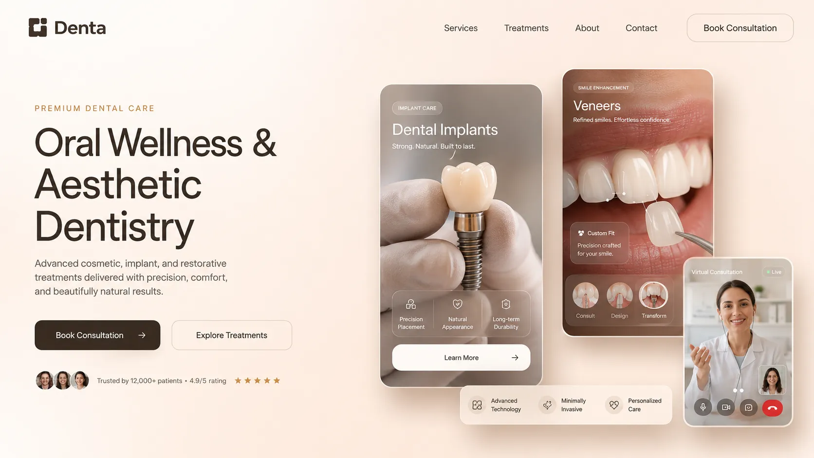 Denta dentistry hero design concept