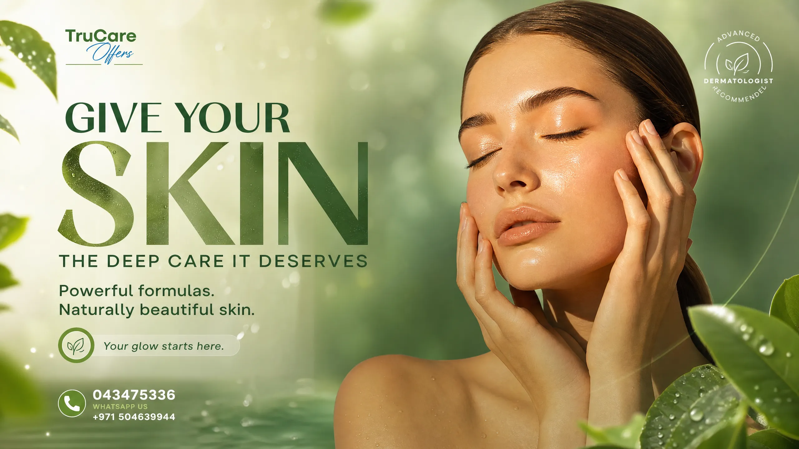 TruCare skincare hero design concept