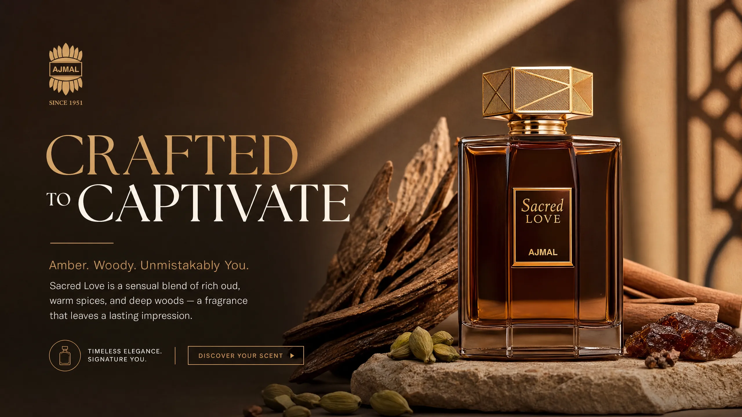 Ajmal perfume hero design concept