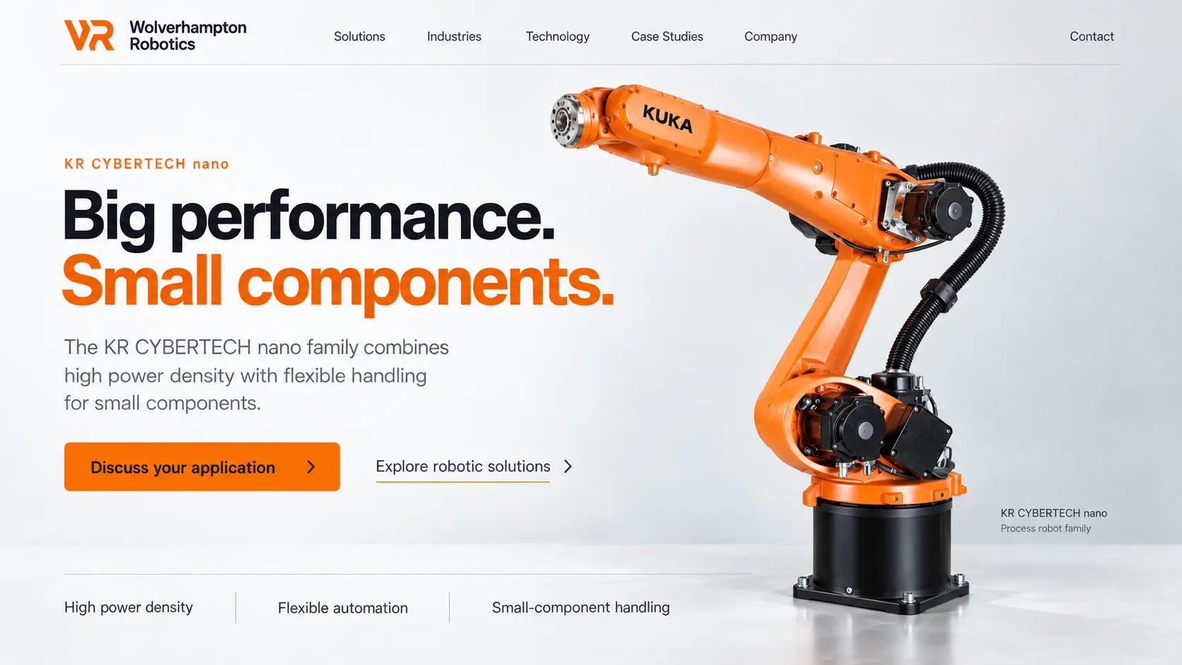 Wolverhampton Robotics and KUKA robot hero design concept
